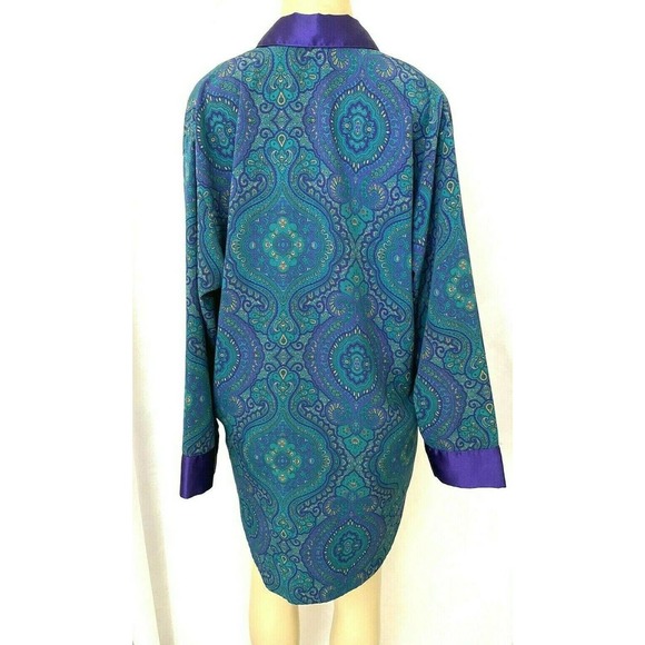 Victoria Secret Gold Label Double Breasted Robe Paisley Silky Long Sleev… - Picture 3 of 5